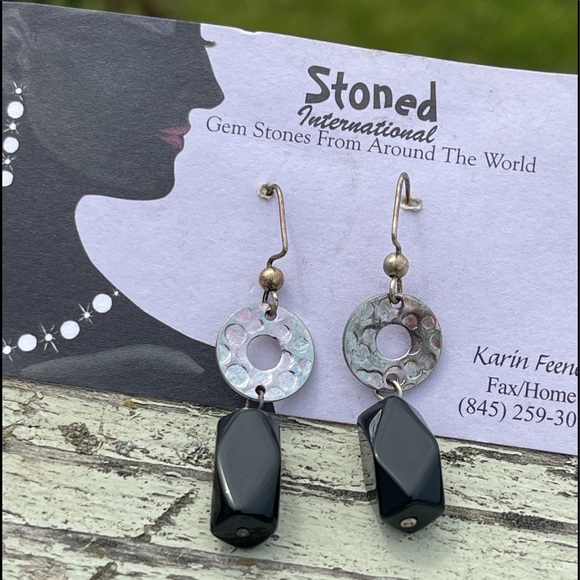 Stoned International Black Onyx Dangle Earrings 🌺 - Picture 10 of 15